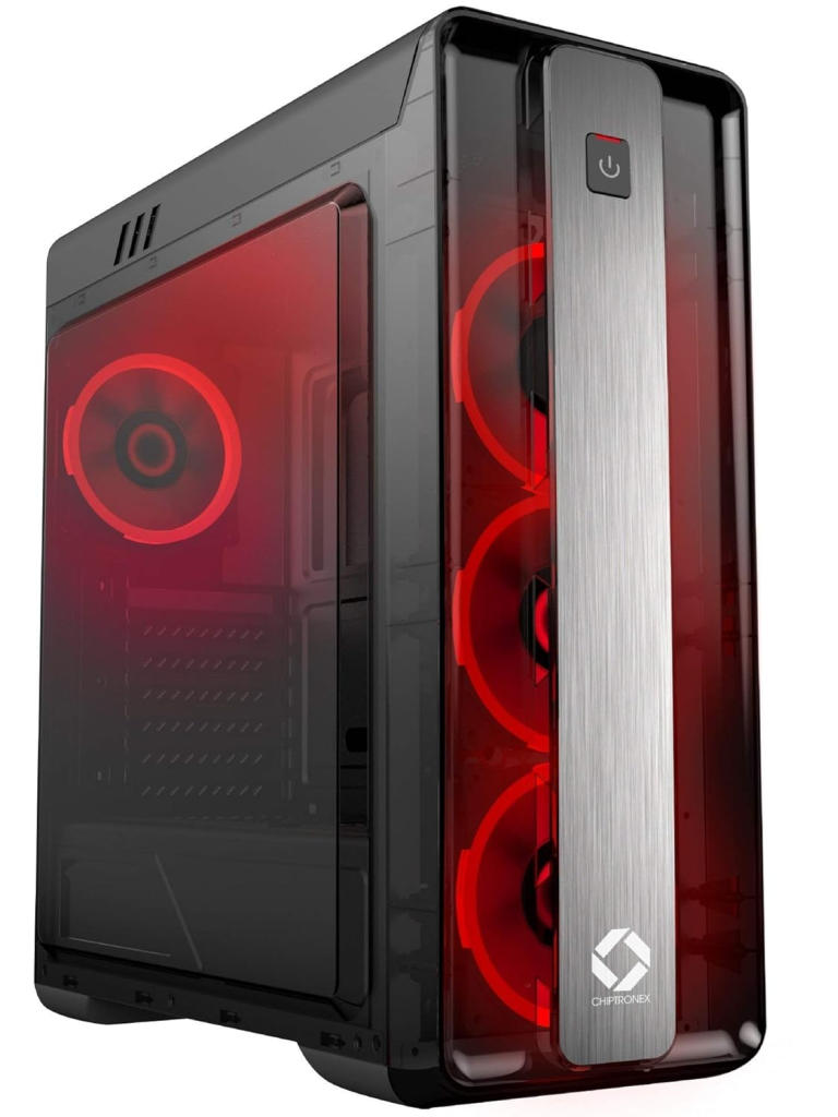 Chiptronex GX2000, a feature-rich RGB gaming cabinet in India with three pre-installed fans.

